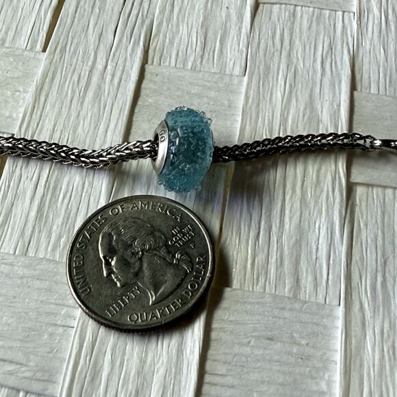 Disney Sterling Silver Murano Glass Charm Bead ONLY "Let It Go" Frozen Italy - Picture 4 of 4